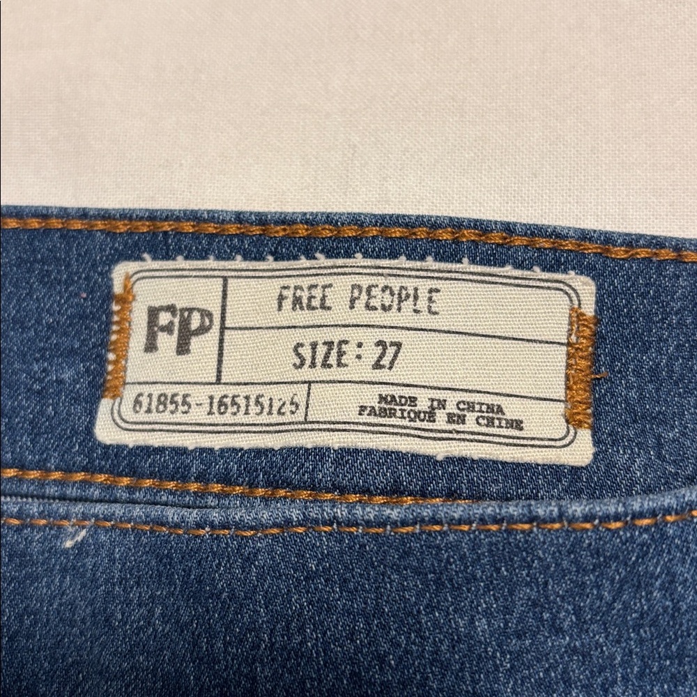 Free People Blue Patchwork Jean Shorts - Picture 3 of 5